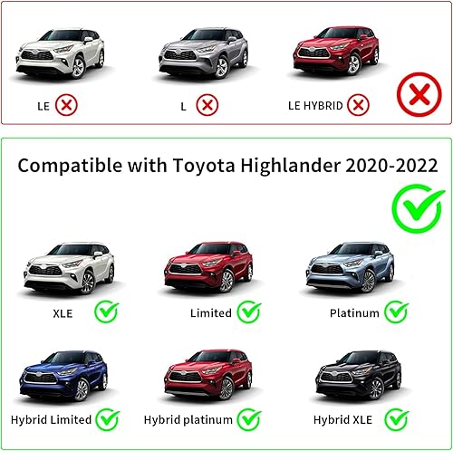 Miniatura 10 de Barras transversales con cerradura de 220 libras para Toyota Highlander 2014-2019 XLE Limited & SE LE & LE Plus, barras transversales de aluminio