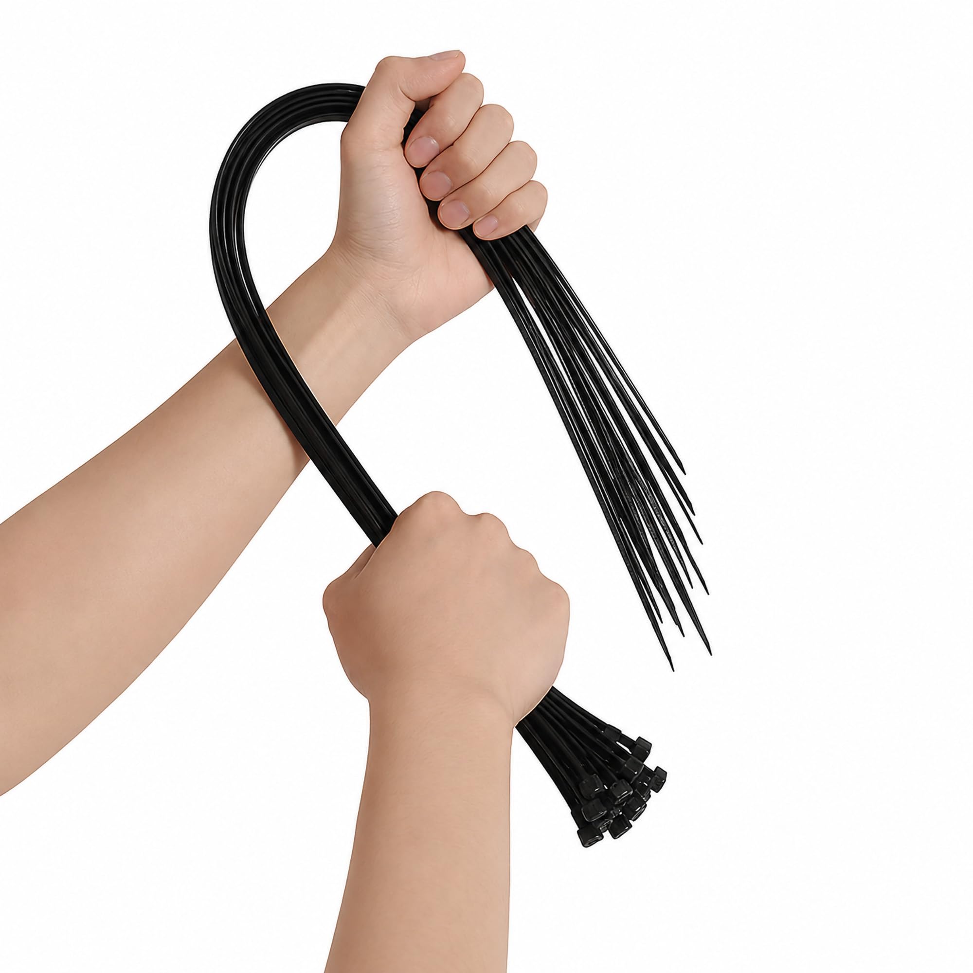 On1shelf Black On1shelf® Heavy Duty Cable Ties 450Mm X 7.2Mm Strong Nylon Pa66 Zip Ties Pack Of 50 For Cable Management, Garage, Garden, Workshop, Electrical & Industrial Use