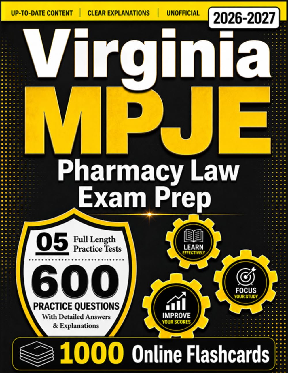 Virginia MPJE Exam Prep 2026-2027: 600 Practice Questions and 5 Full Length Practice Tests with Detailed Answers Explanation for Pharmacy Law Test (Unofficial)