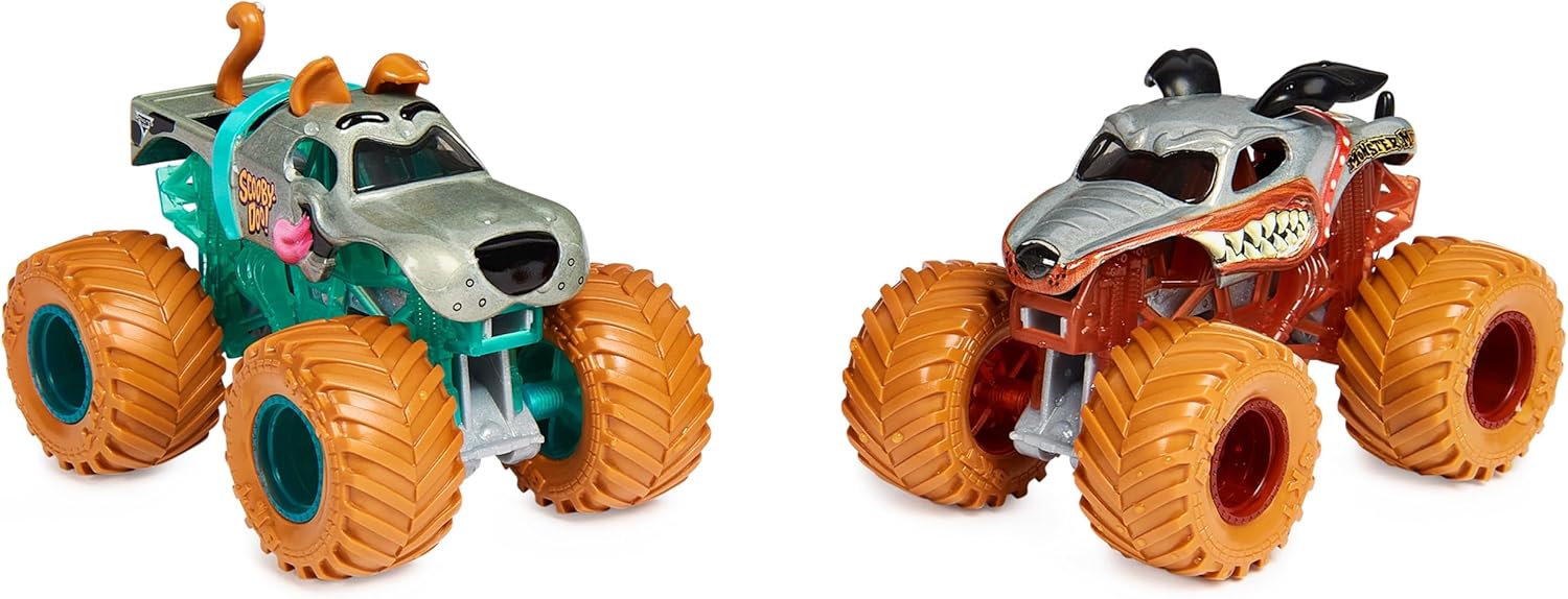 Monster Jam, Official Monster Mutt Rottweiler Vs. Scooby Doo Color-Changing Die-Cast Monster Trucks, 1:64 Scale