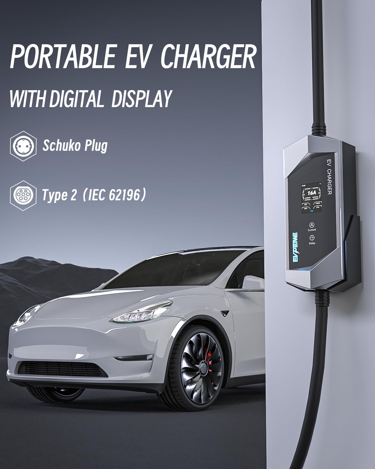 EVJUICION Typ 2 Ladekabel 3,68kW für Elektroautos