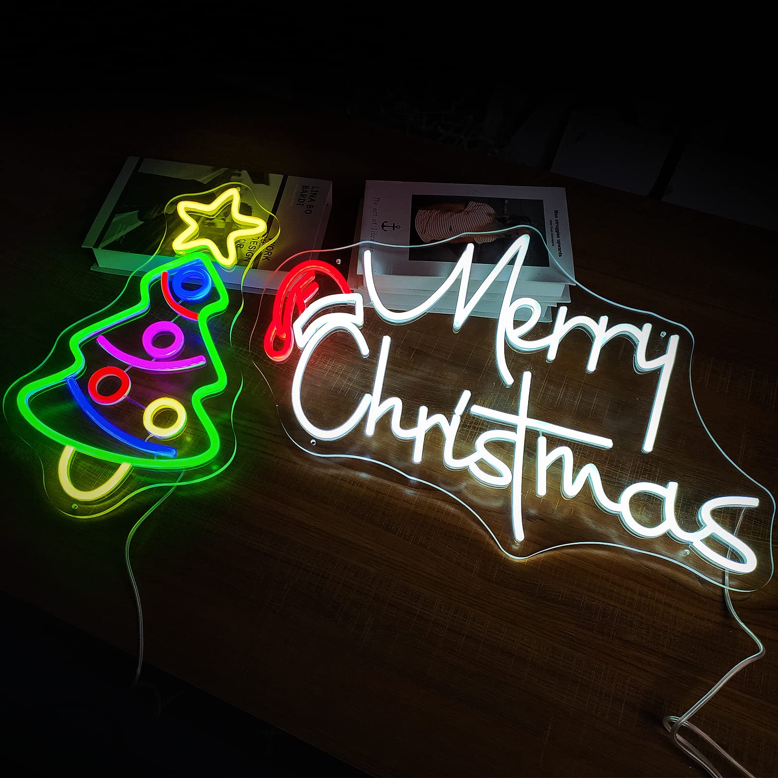 Amazon.co.jp: Merry Christmas ネオンサイン 24x15インチ クリスマス