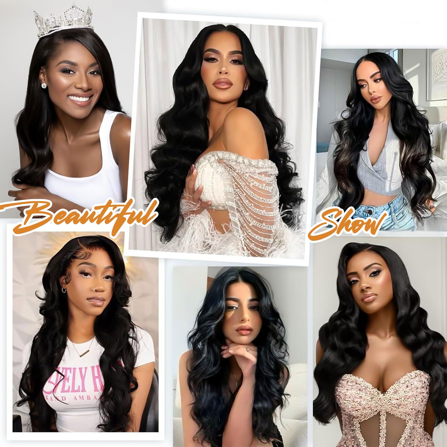 30 Inch Human Hair Lace Front Wig 200 Density Body Wave Glueless Pre Plucked Amazon.com : Simeider 30 Inch Deep Wave Lace Front Wigs  main image 2