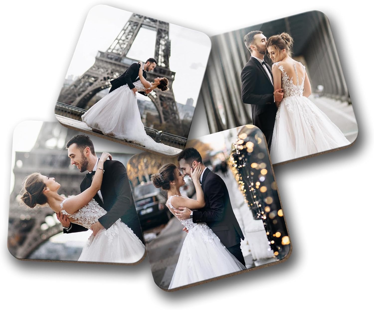 Smile Art Design Upload 8 Images Square Custom Coaster Print with Your Photos 8 Piece Set Glossy Vibrant Hardboard Personalized Photo Collage Picture Photo Prints Gifts Wedding Decoration