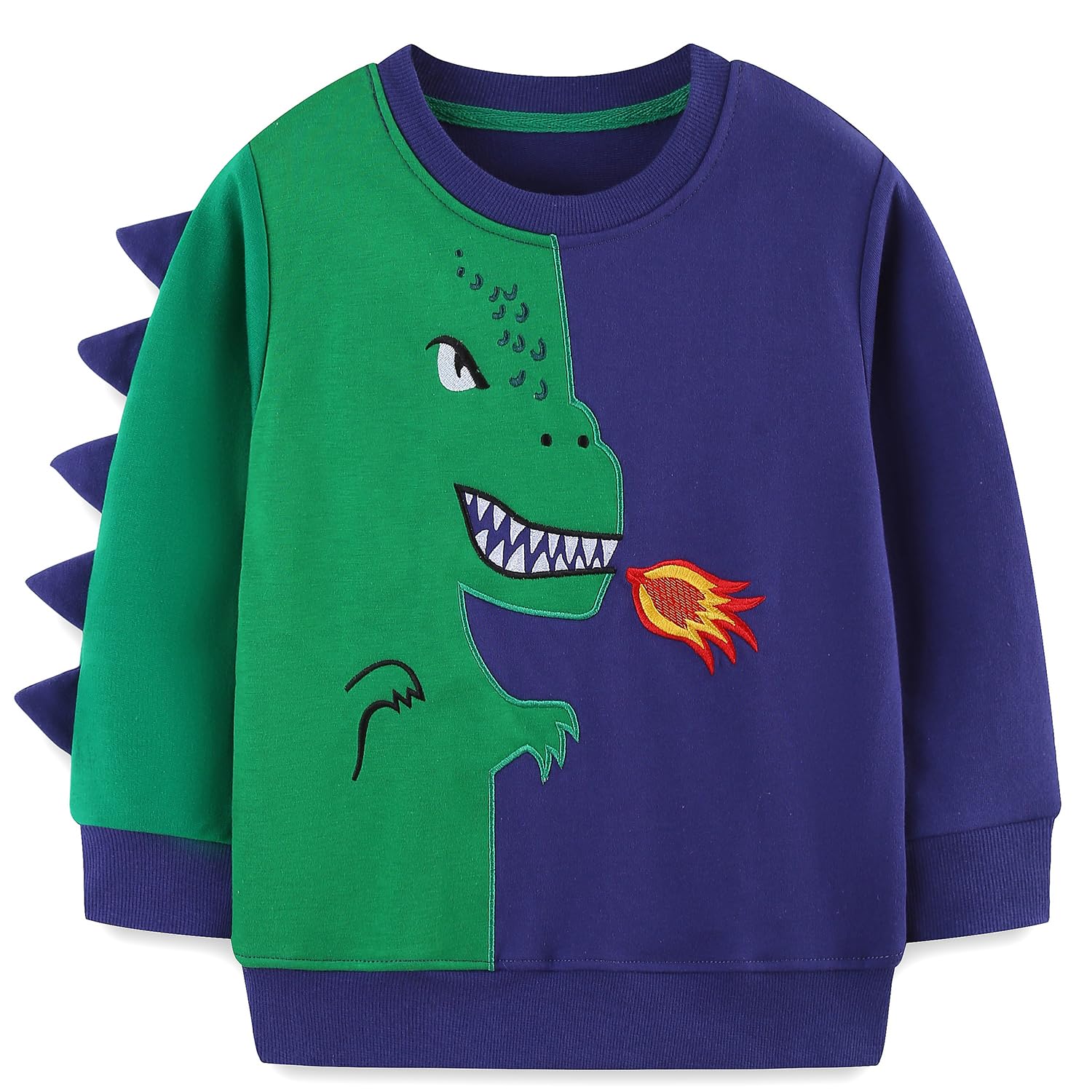 Bumeex Toddler Boys Crewneck Sweatshirts Cotton Long Sleeve Shirt Tops 2-7Y