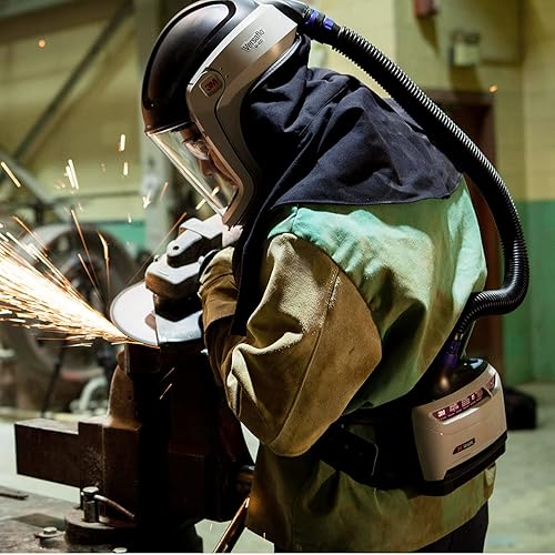 Miniatura 7 de 3M PAPR, Versaflo - Conjunto de respirador purificador de aire alimentado TR-614N, incluye unidad PAPR, batería estándar, tubo de respiración y