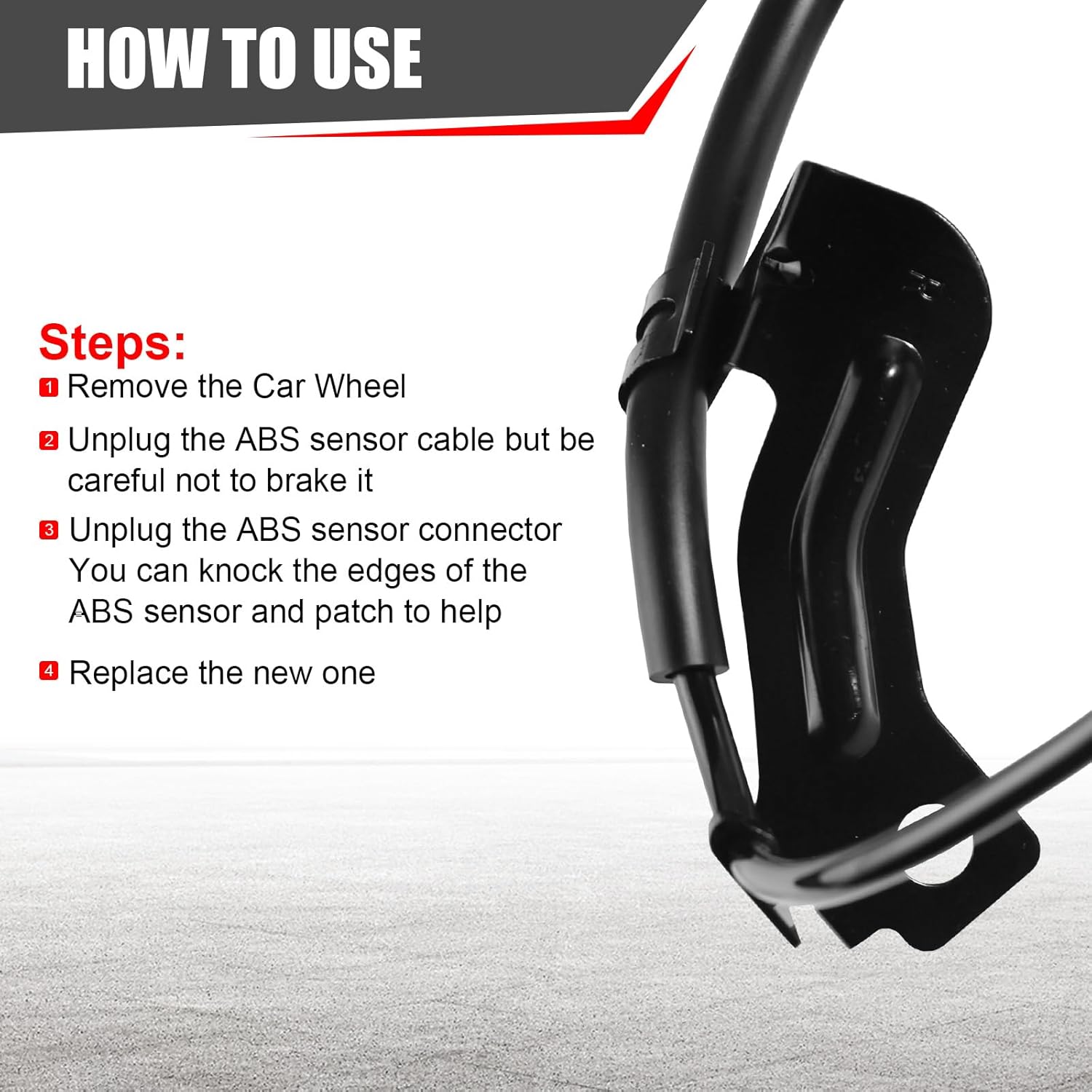 4Pcs Front Rear Left Right ABS Wheel Speed Sensor Compatible with Dodge Ram 1500 2009 2010 2011 2012 Replace 68060333AA, 56028668AE