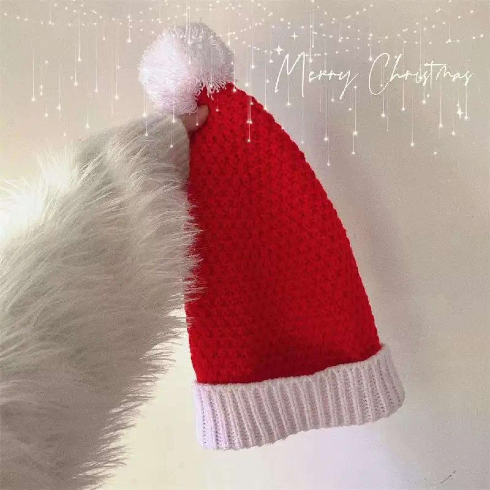 Casquettes Bonnets Chapeaux Bonnet Tricoté Bonnet Chapeau Chapeau De Père Noël Tricoté pour Adultes Et Enfants, Décoration De Noël, Fête du Nouvel an, Festival, Fournitures De Noël