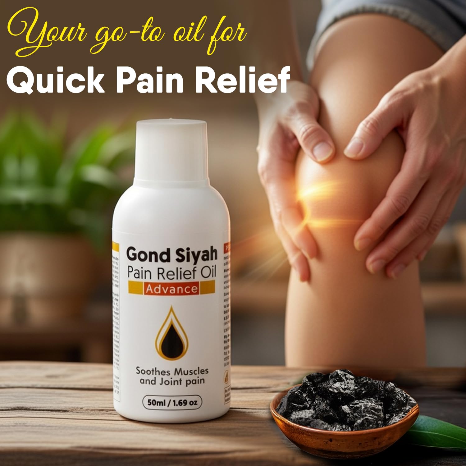 Hakim Suleman's Gond Siyah Pain Relief Oil Advance 50 ml | Ayurvedic Oil for Joint Pain, Muscle Pain & Back Pain | Fast Absorbing 4