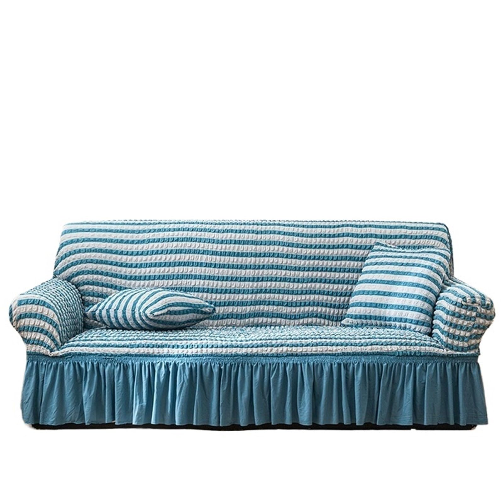 SUBLXPoten Sofa Cover with Skirt Bubble Sofa Cover Skirt All-inclusive Fabric Elastic Lazy Universal(Color 4,305-360cm 1pc)
