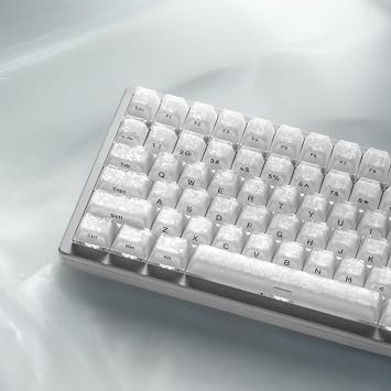 Double Shot White Jelly Keycaps, Shine Through Keyboard Keycaps