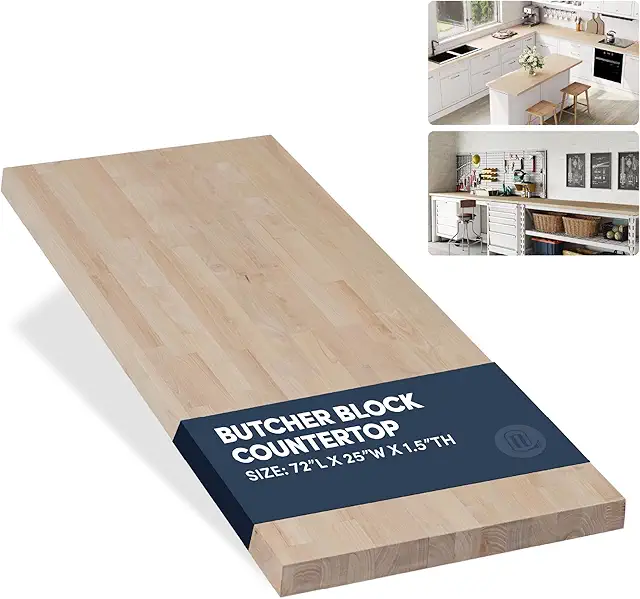 Butcher block countertop kitchen island