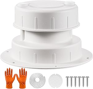 SheeChung RV Roof Vent Cap, Aluminum Camper Plumbing Vent Caps, Replacement Vent Cover Kit for Trailers, Campers, Motorhomes - Fits 1 to 2-3/8 Inch Pipes