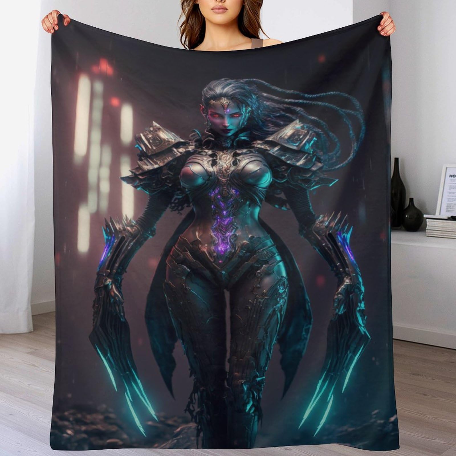 Couverture polaire en flanelle motif cyborg chic