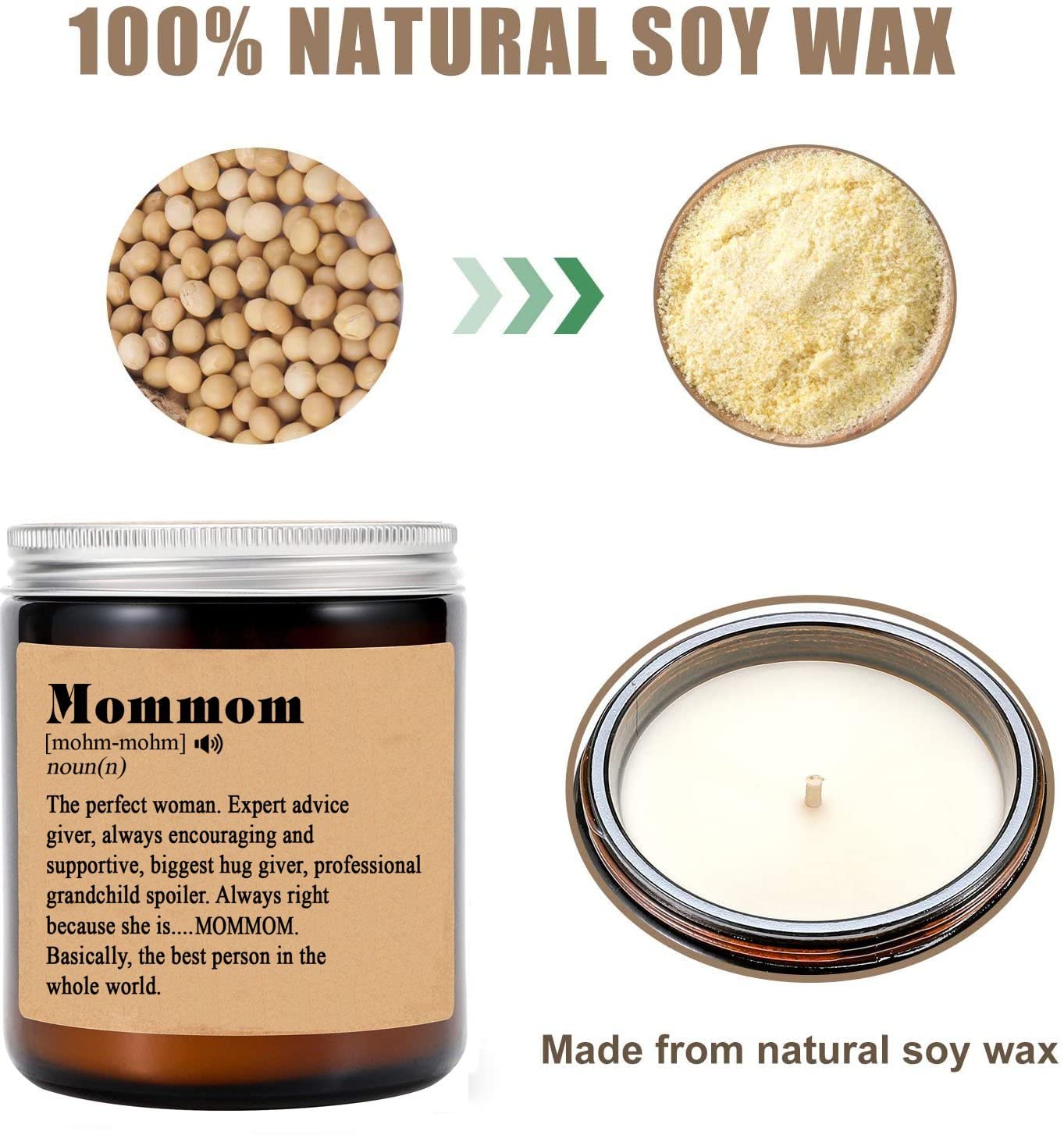 Mommom Noun Candle - Gift for Mommom - Mother's Day Candle - Mommom Gifts - Mommom Definition - Lavende Scented Candles - Soy Candle for Home Scented