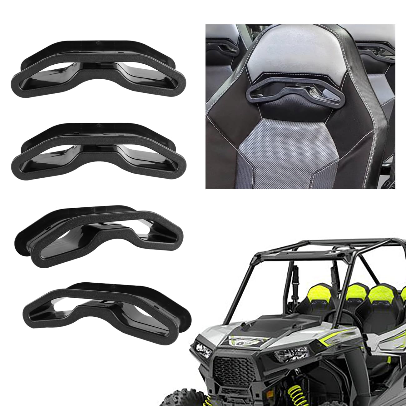 AUFER Seat Belt Harness Pass Through Bezel Insert Compatible With For 2014-2023 UTV Polaris RZR XP Turbo 1000 900 S XC General (4 PCS)