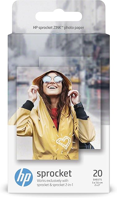 HP W4Z13A, 2 x 3 Inch, ZINK Sticky-Backed Photo Paper, 290 gsm, 20 Sheets