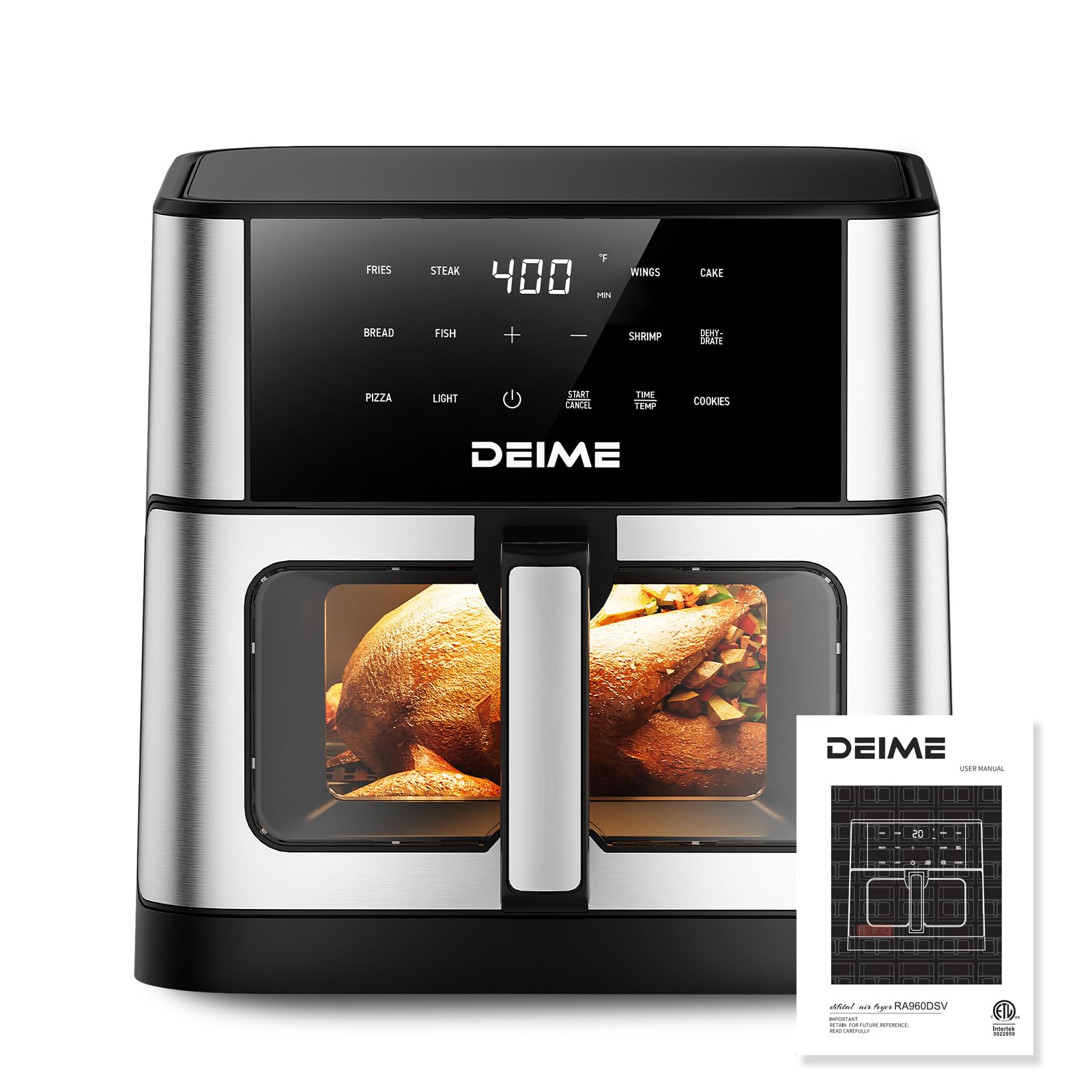 Freidora de aire de 10.2 cuartos de galón, sin aceite, 1700 W, horno de gran capacidad, freidora de aire saludable con 10 preestablecidos, freidora de aire grande para familias ventana de cocina 7