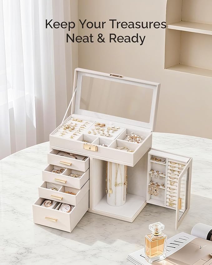 Joyero Organizador de Joyas 5 Capas con Vidrio miniatura 7