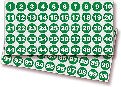 Miniatura 72 de iSYFIX Calcomanías amarillas de números consecutivos – 1 a 100, 2 pulgadas, 1 juego – Vinilo autoadhesivo de alta calidad, ideal para inventario