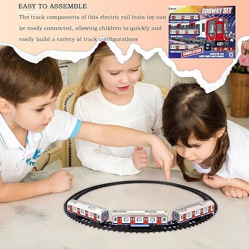 Miniatura 5 de Juego de tren de metro para niños  PVC 15.7x12.0x2.8 in  Tren eléctrico S-et, juego educativo de juguete estilo metro con luz y sonido  Juego de