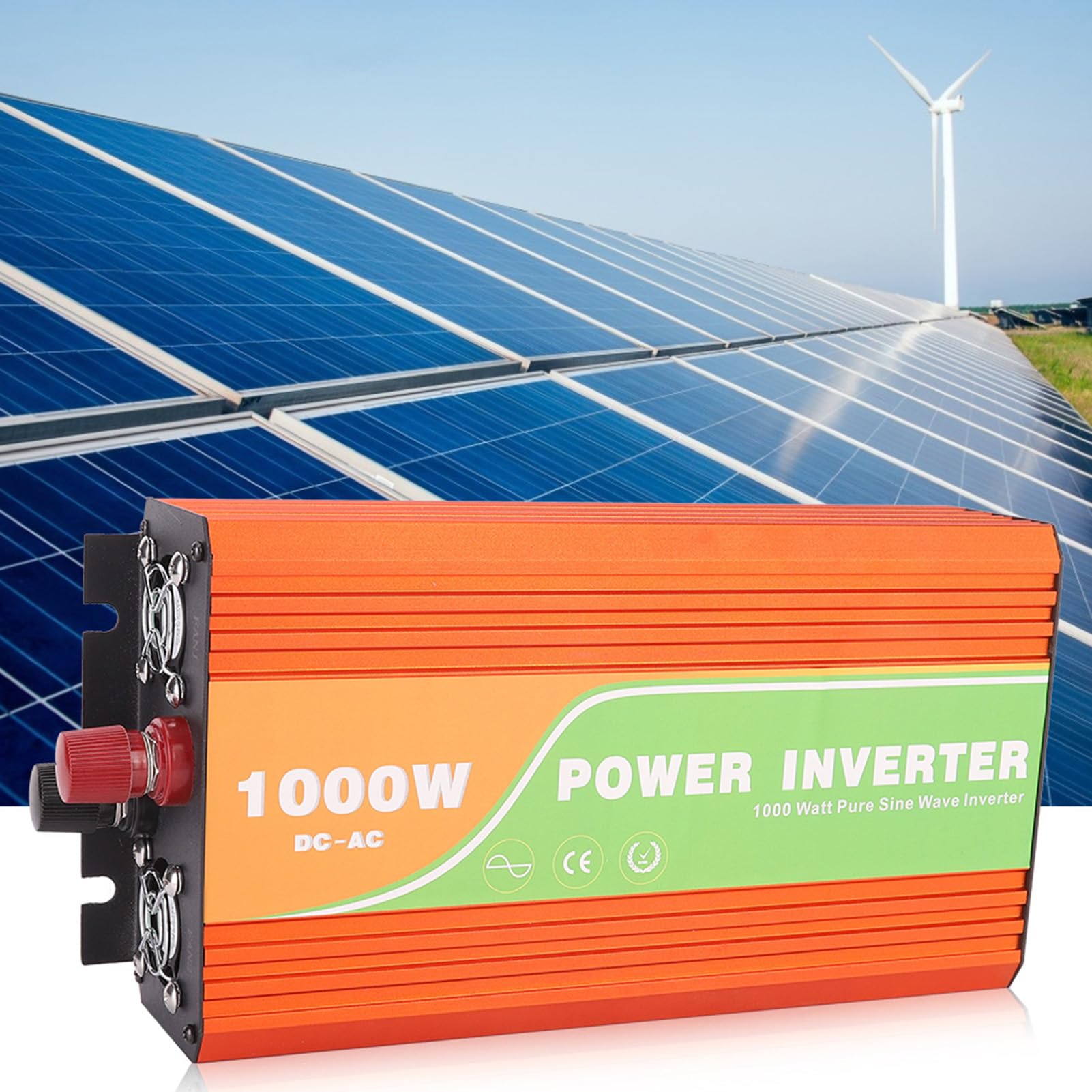 Fdit Inverter Solare a Onda Sinusoidale Pura da 1000 W Inverter di Potenza Ad Alta Efficienza per Uso Domestico Leggero Portatile 305 X 146 X 66 Mm (24V)