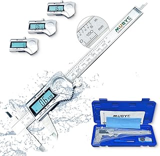 Digital Caliper Micrometer Measuring Tool - 6 Inch /150mm Stainless Steel Electronic Vernier Calipers, IP54 Waterproof Protection Accuracy Gauge Switch from Inch Metric Fraction with LCD Screen
