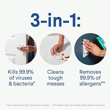 Clorox Disinfecting Wipes To Go Pack, Bleach Free, Fresh Scent, 9 Count, Pack of 24 (Pack May Vary)