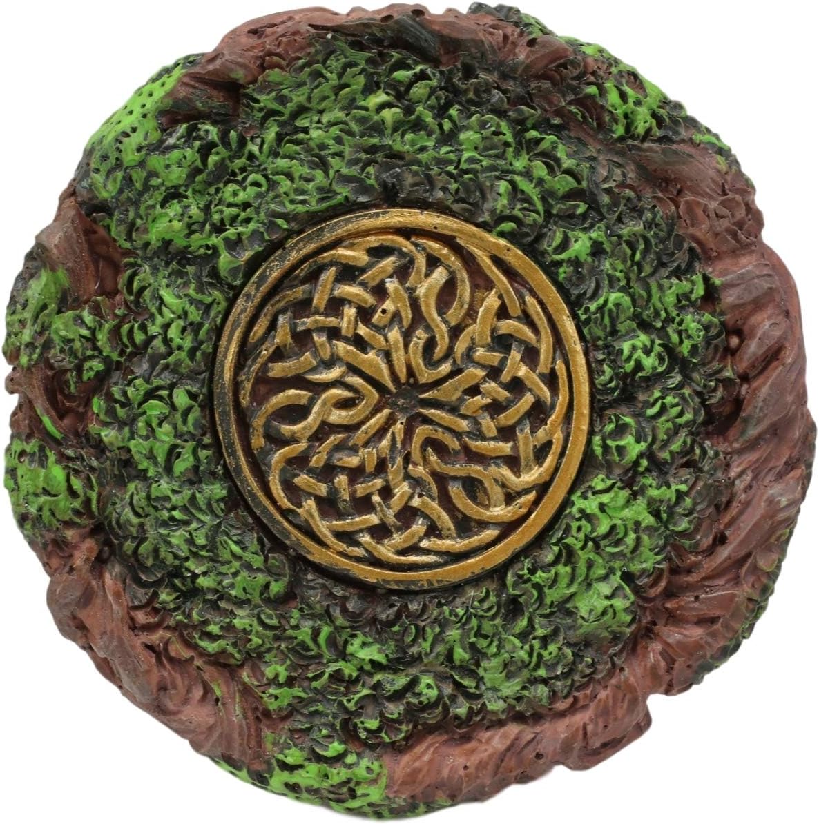 Ebros Gift Forest Ancient Spirit Tree of Life with Round Celtic Knotwork Insignia and Trunk Roots Pillar Sandtimer Desktop Figurine Decor Greenman Sculpture Sand Timer