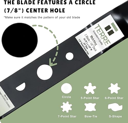 Miniatura 4 de Terre Products, Cuchilla de cortacésped con mantillo individual, cubierta de 16 pulgadas, compatible con Ryobi RY40100, RY40104, P1102, P1100,