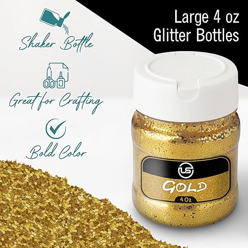 Miniatura 3 de Paquete de 2 unidades con purpurina dorada, purpurina plateada, 2 onzas cada uno, purpurina para resina, purpurina para manualidades, purpurina fina