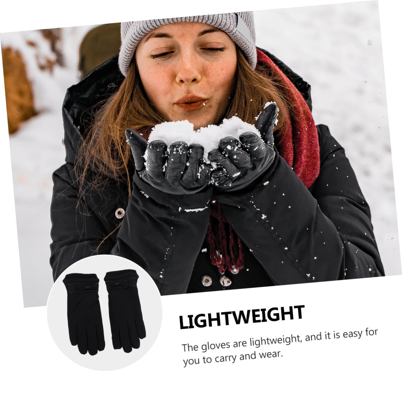 BESTYASH Guanti da donna guanti per le donne guanti da guida invernali guanto termico thermal gloves addensare i guanti invernali guanti antivento Materiale in pelle sintetica Black