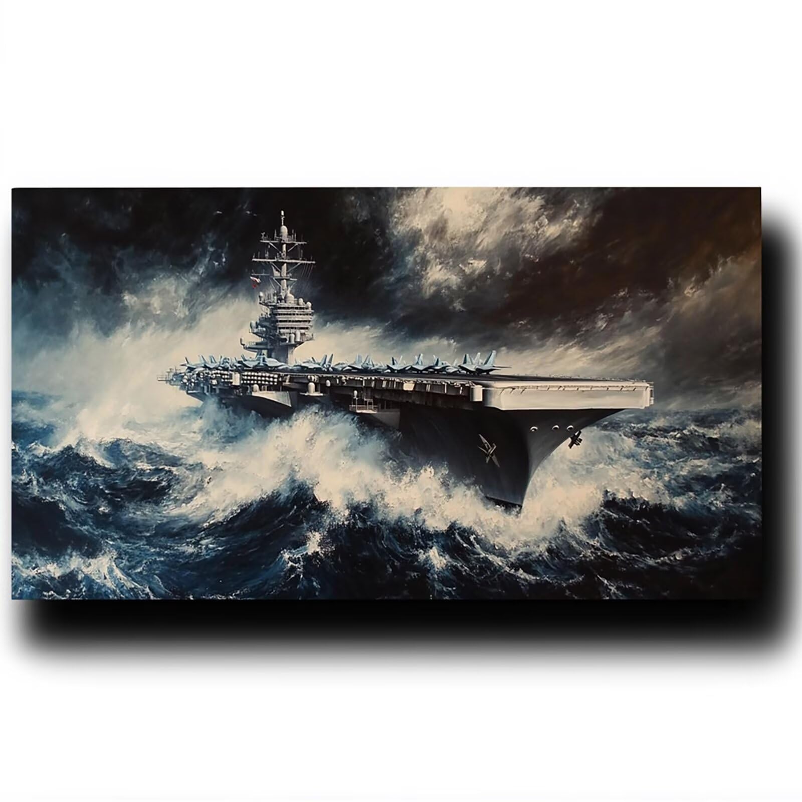 Pintar por Numeros Adultos Portaaviones, Pintar por Numeros Niños Kit Manualidades Adultos Avión Cuadros para Pintar por Numeros Pintura Acrílico, Cuadros Decoracion Salon Modernos 80X160cm 7w-3-C