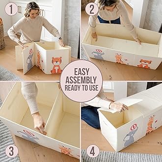 Zebra Baby Toy Storage Organizer for Kids and Toddlers, 40" x 13.5" x 16.5" - Large Collapsible Toy Chest for Living Room - Box, Bin, Organizer for Boys and Girls, Extra Big