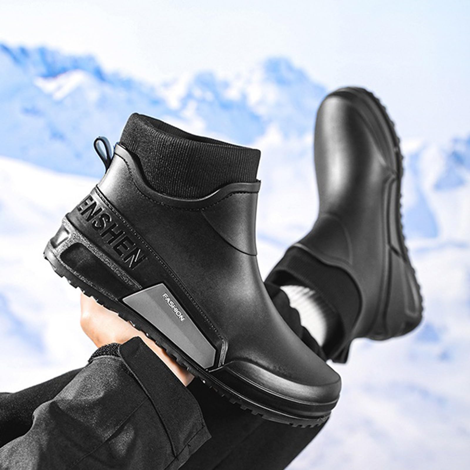 Botas De Lluvia Wellington Antideslizante Flexible Marrón Gris Rojo Rosa Blanco