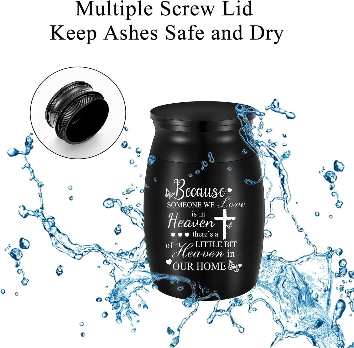 Small Urn for Human Ashes 3 Inches Butterfly Miniature Urns Cremation Cross Mini Urn Memorial Urn Aluminum Small Keepsake for Ashes - Image 6