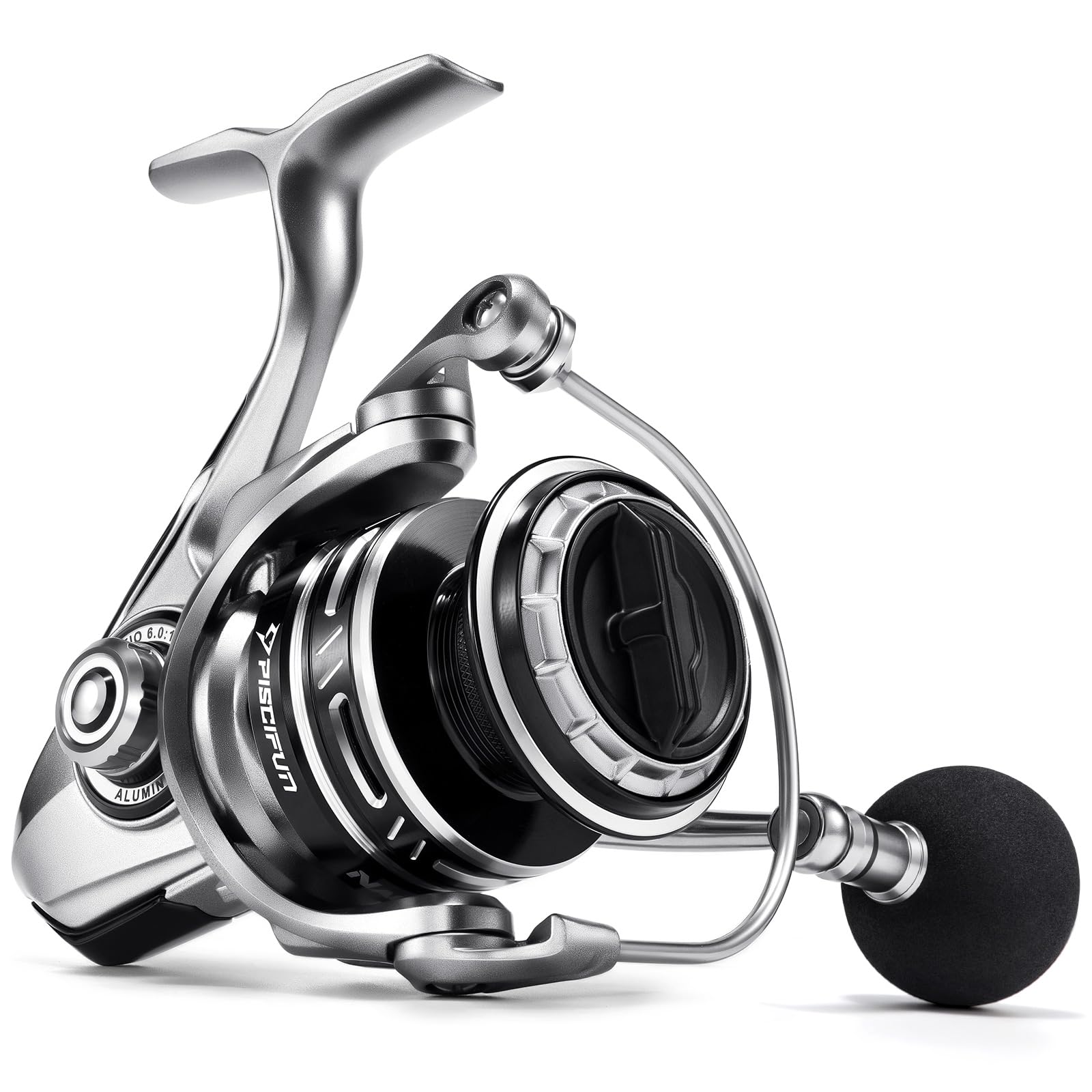 Piscifun NautiX Spinning Reel, Aluminum Spinning Fishing Reel, CNC Aluminum Gear, 33LBs Max Drag, 8+1 Sealed BB, 6.0:1/5.4:1 Gear Ratio, Smooth Powerful Freshwater Saltwater Reel