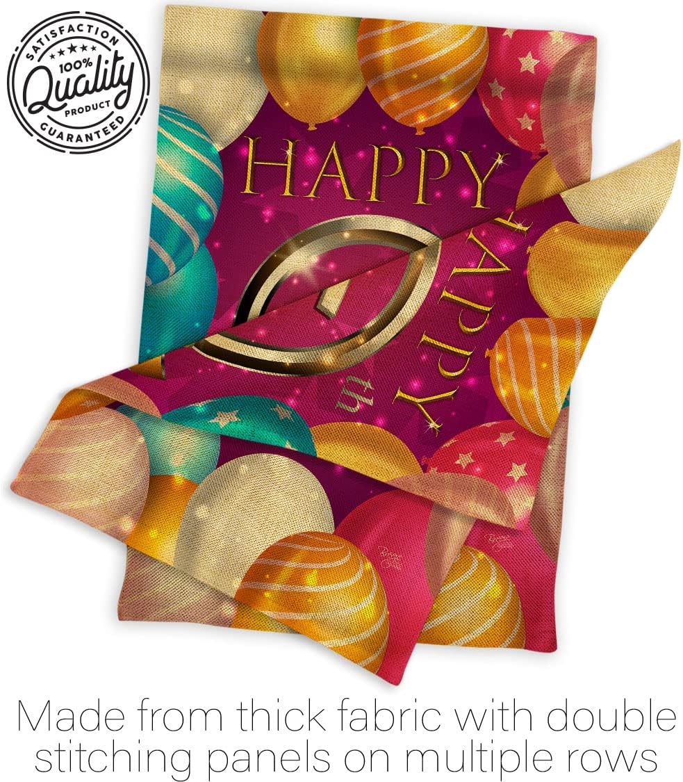 Breeze Decor Happy 35th Anniversary Garden Flag Set with Stand Celebration Couple Married Wedding Occasion Party Valentines House Decoration Banner Small Yard Gift Double-Sided, Made in USA