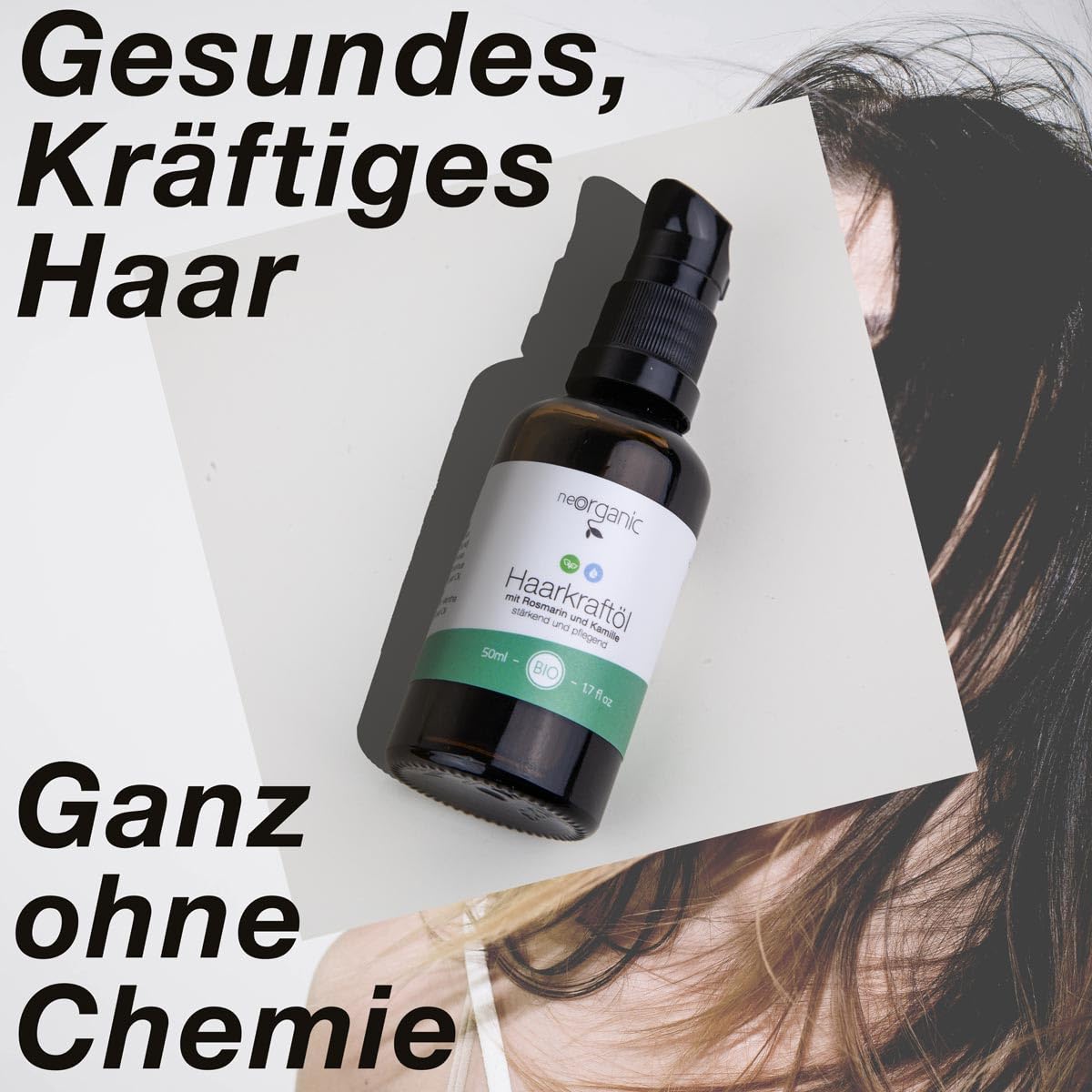 NeoOrganic® BIO Rosmarin Haaröl – 50ml – für Kopfhaut und Haar, aktiviert gesundes und natürliches Haarwachstum – Rosmarinöl Haare– Rosemary Oil for Hair Growth