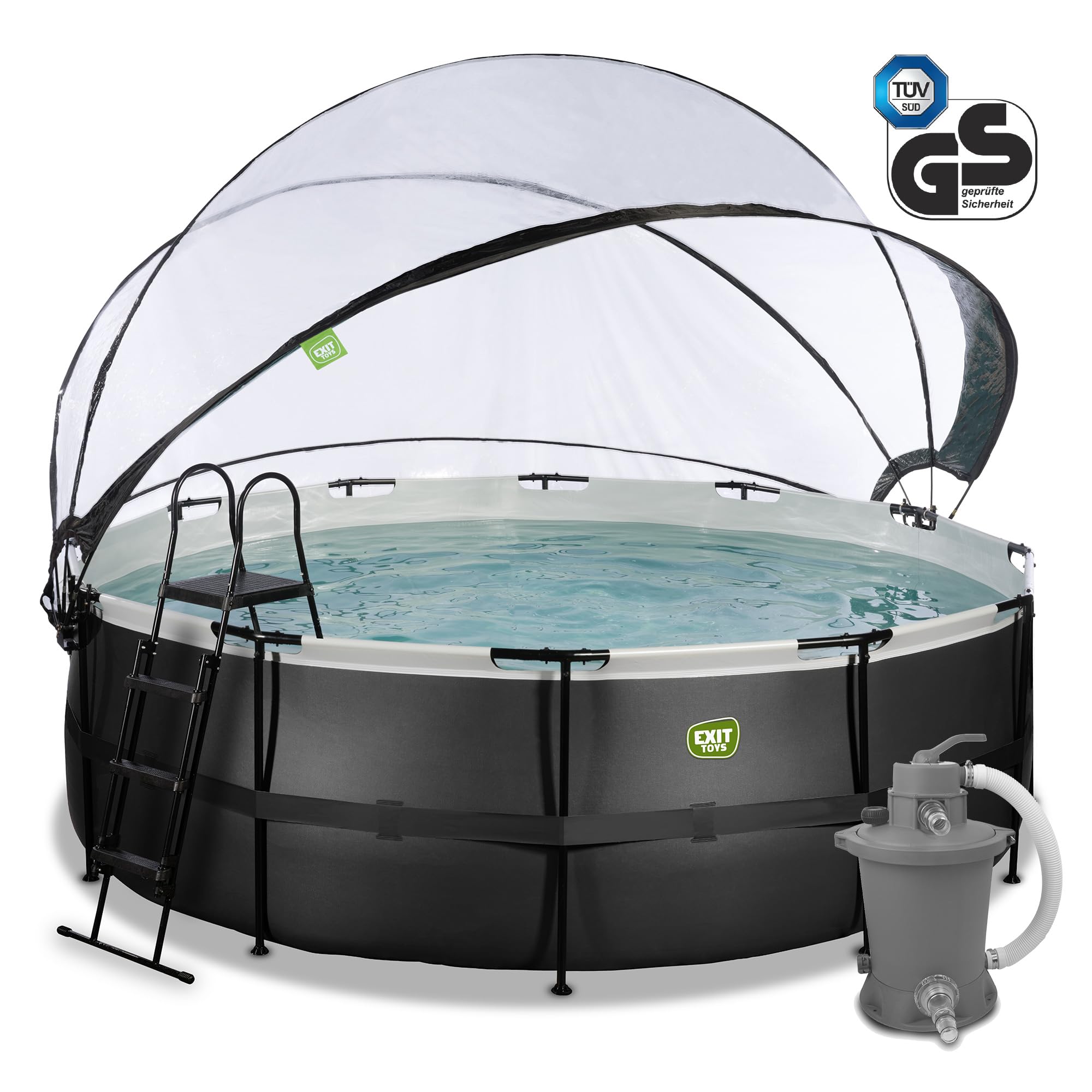 Piscine hors sol ronde 427x122cm + dôme et pompe filtrante à sable EXIT