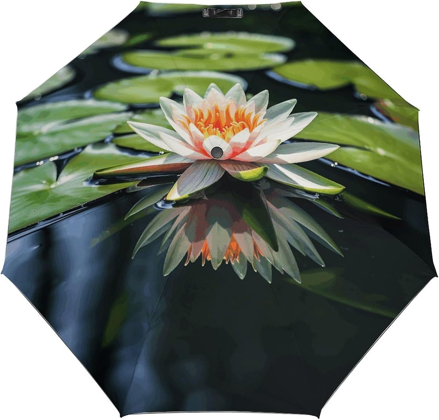 Water Lily Umbrella Strongest Windproof Travel Umbrellas Premium Auto Folding Umbrella for Rain And Sun Lightweight Portable Fashion Umbrellas for Men And Women