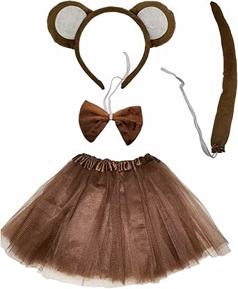 3pcs LEOPARD TIE SET &amp; BOW TIE Ladies Animal Fancy Dress Girls Tiger Outfit UK E