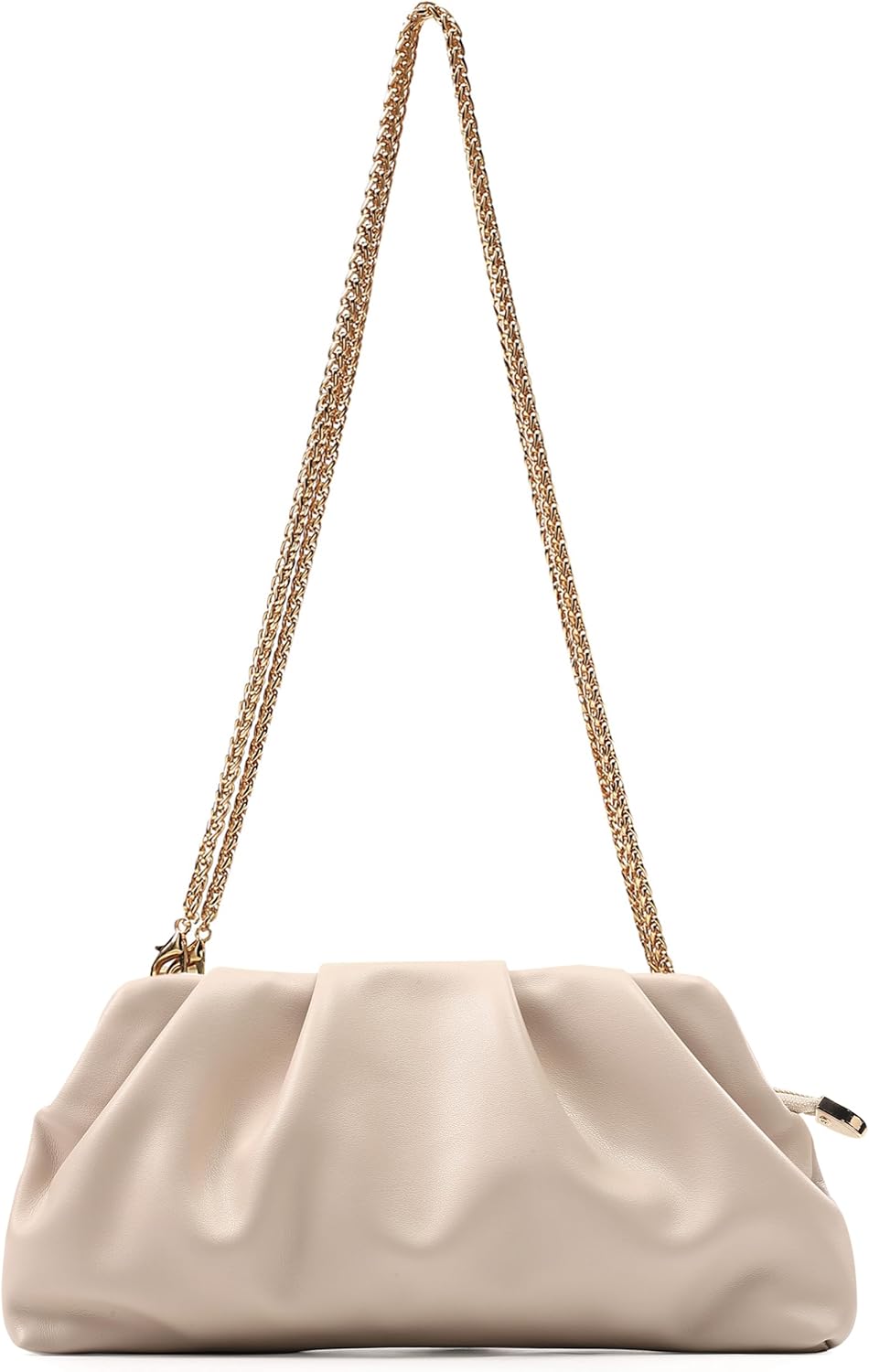 Evening Bag for Women Ruched Clutch Purse Detachable Metal Chain Crossbody Bag - Image 6