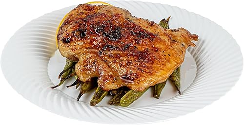 Miniatura 12 de Moderna - Platos desechables de alta calidad de 7 pulgadas, 200 platos redondos de plástico para fiestas, patrón de ondas, platos llanos de plástico