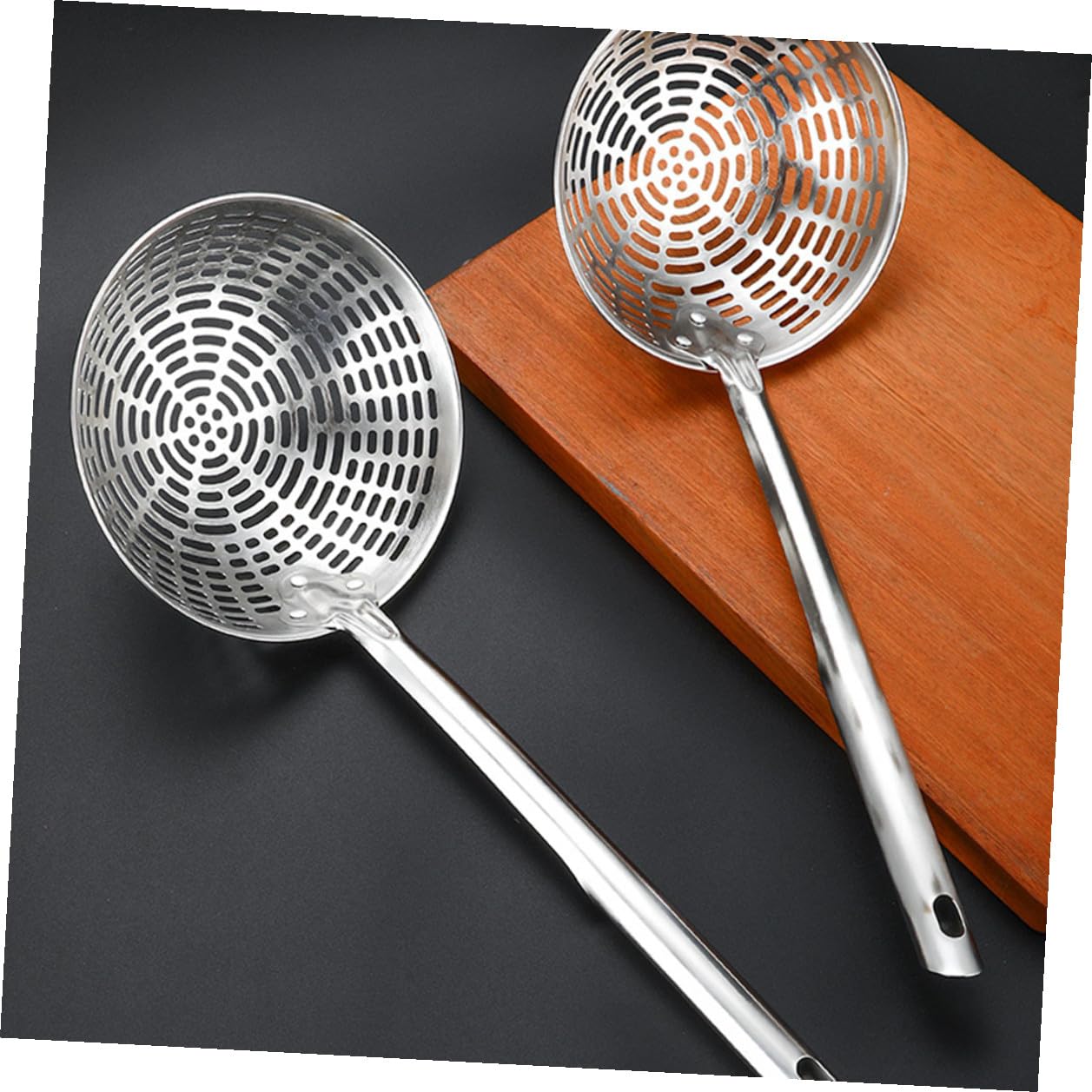 Garneck Colador de Acero Inoxidable para Cocina con Mango Hueco Resistente al Calor, Colador Multifuncional para Pasta y Freír, Utensilio de Cocina Doméstico, Tamaño Medio,