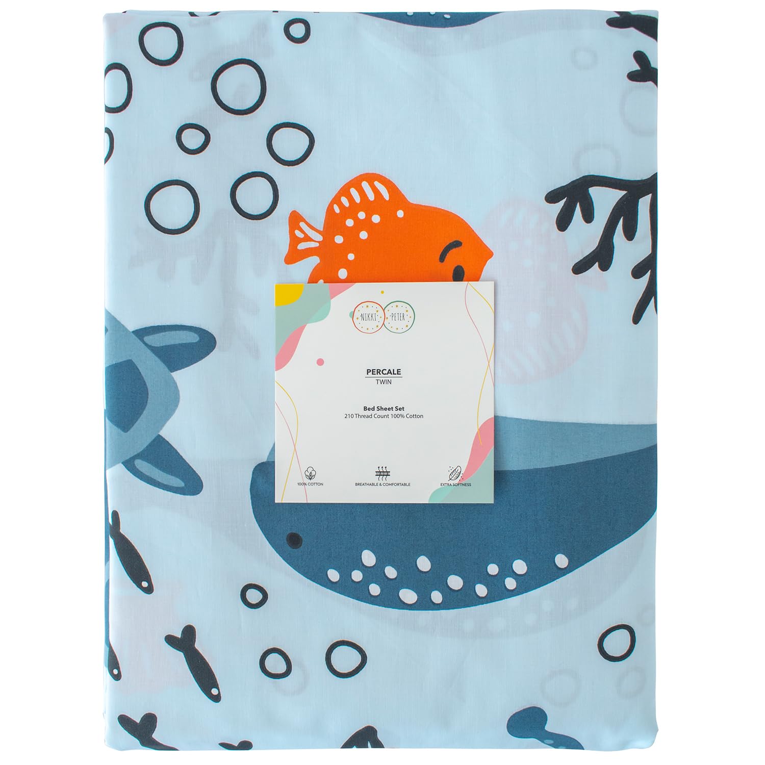Nikki Peter Set Di Lenzuola 100% Cotone Per Bambini - Morbido E Certificato OEKO-TEX - Stampa Giungla Per Letto Singolo Con Federa