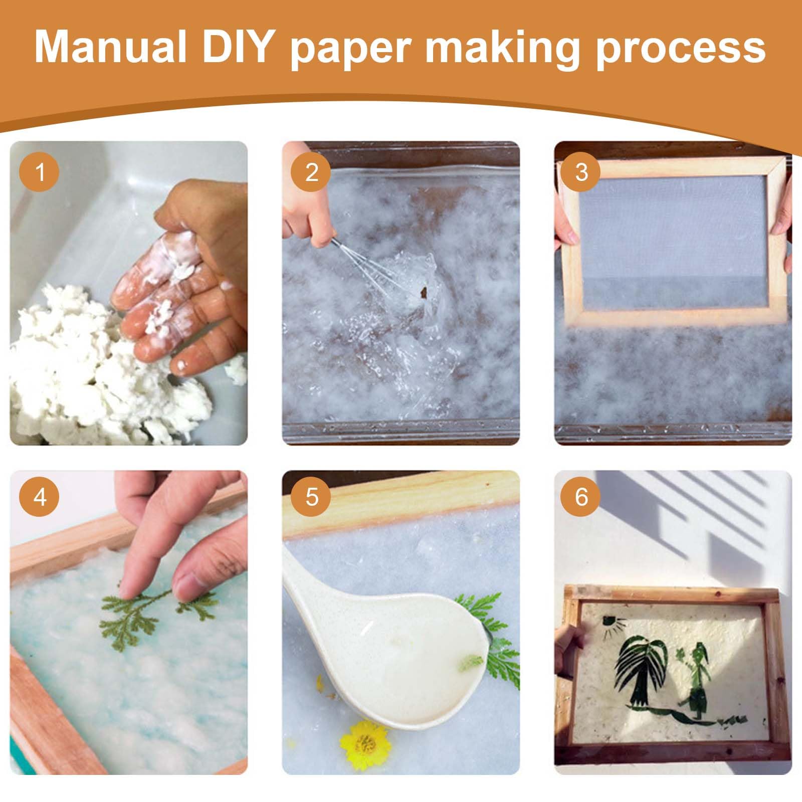 Pantalla para producción de papel de madera 3 tamaños Marco para moldes y manualidades