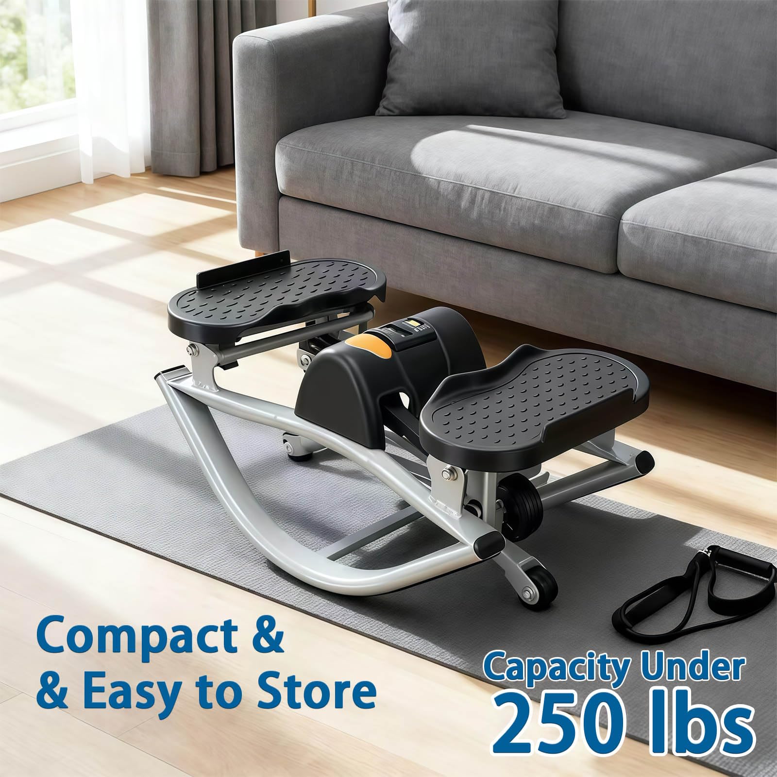 Side to Side Rock Stepper, Mini Exercise Machine with Digital Display for Legs & Po, Full Body Workout at Home