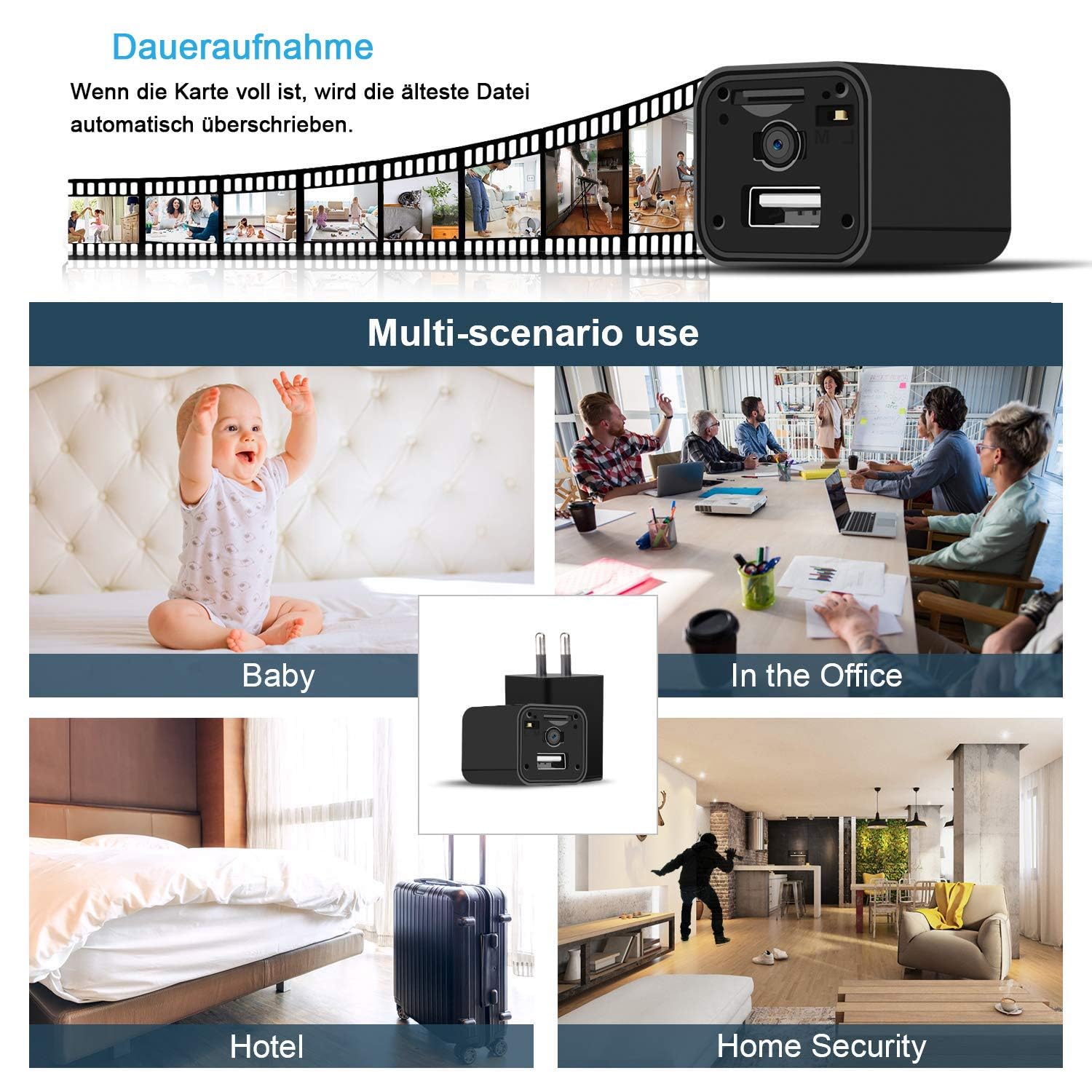 Mini Überwachungskameras 1080P USB Mini Kamera Ohne WLAN