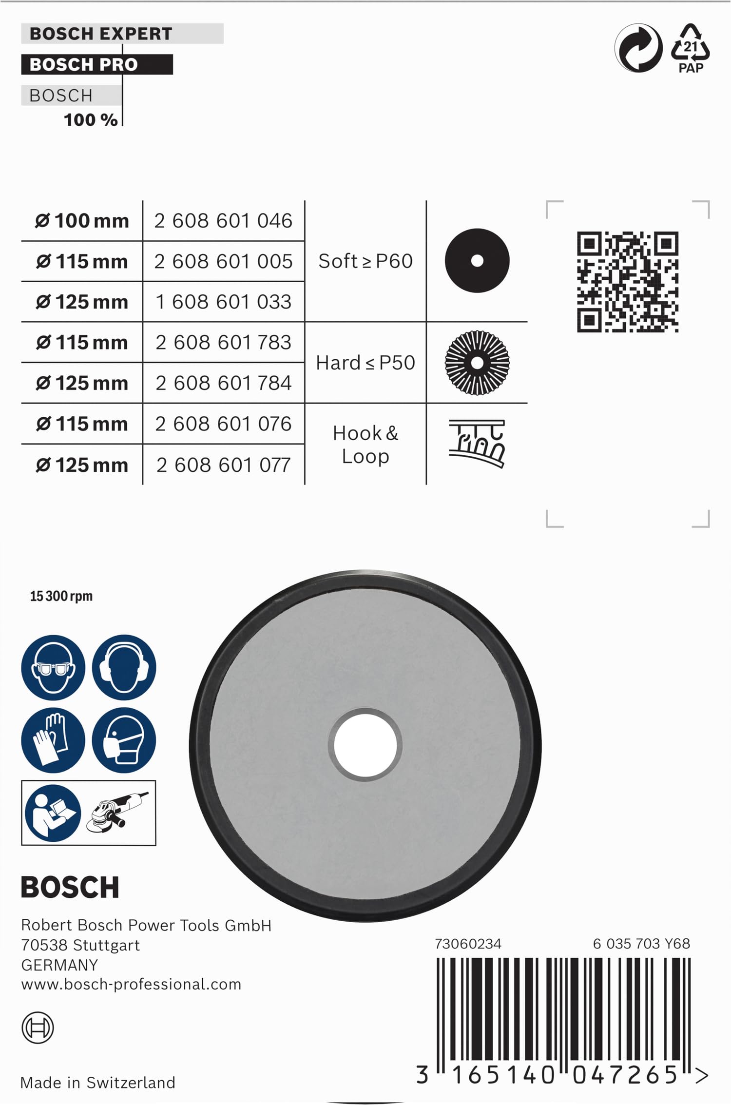 Bosch 1x Platorello PRO piccole, M10, morbido (Ø 100 mm, Professional Accessorio Smerigliatrice angolare piccola)